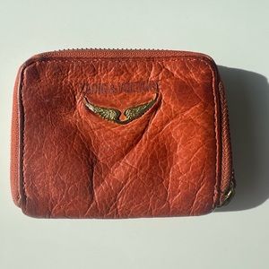 Zadig & Voltaire dark orange small square wallet